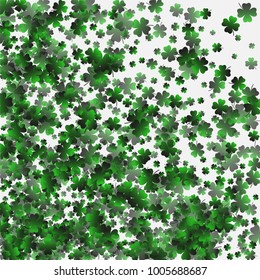 Clover green is a confetti which consist of many isolated elements. Stylish and beautiful clover green. Can be used as poster, border, background, wallpaper, card and etc