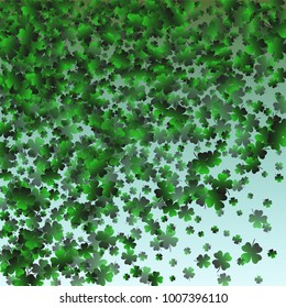 Clover green is a confetti which consist of many isolated elements. Stylish and beautiful clover green. Can be used as poster, border, background, wallpaper, card and etc