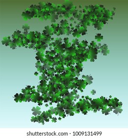 Clover green is a confetti which consist of many isolated elements. Stylish and beautiful clover green. Can be used as poster, border, background, wallpaper, card and etc
