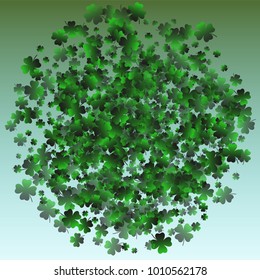 Clover green is a confetti which consist of many isolated elements. Stylish and beautiful clover green. Can be used as poster, border, background, wallpaper, card and etc