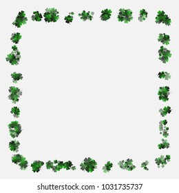 Clover green is a confetti which consist of many isolated elements. Stylish and beautiful clover green. Can be used as poster, border, background, wallpaper, card and etc