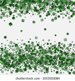 Clover green is a confetti which consist of many isolated elements. Stylish and beautiful clover green. Can be used as poster, border, background, wallpaper, card and etc