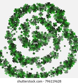 Clover green is a confetti which consist of many isolated elements. Stylish and beautiful clover green. Can be used as poster, border, background, wallpaper, card and etc