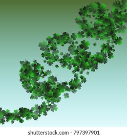 Clover green is a confetti which consist of many isolated elements. Stylish and beautiful clover green. Can be used as poster, border, background, wallpaper, card and etc