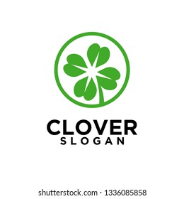 clover green eco circle logo icon designs vector illustration