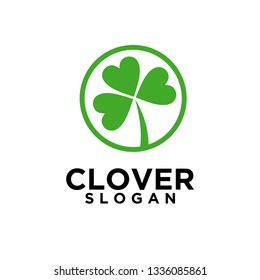 clover green eco circle logo icon designs vector illustration