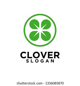 clover green eco circle logo icon designs vector illustration