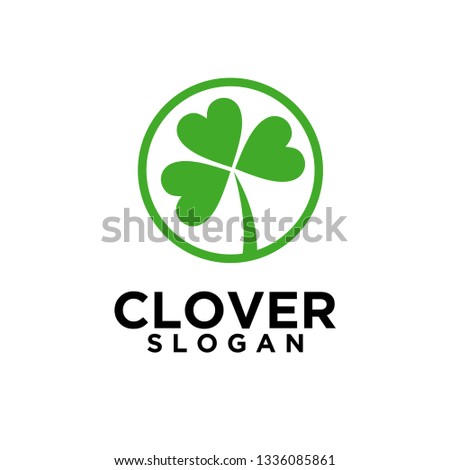 clover green eco circle logo icon designs vector illustration