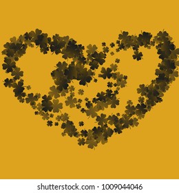Clover green four leaf is a confetti which consist of many isolated elements. Stylish and beautiful clover green four leaf. Can be used as poster, border, background, wallpaper, card and etc