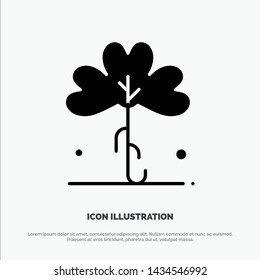 Clover, Green, Ireland, Irish, Plant solid Glyph Icon vector