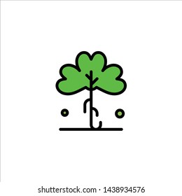 Clover, Green, Ireland, Irish, Plant Business Logo Template. Flat Color