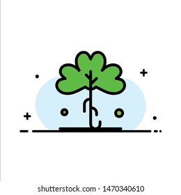 Clover, Green, Ireland, Irish, Plant  Business Flat Line Filled Icon Vector Banner Template. Vector Icon Template background