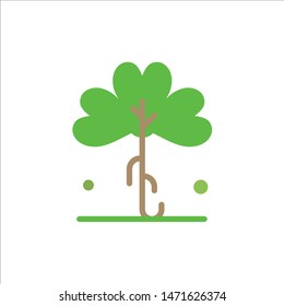 Clover, Green, Ireland, Irish, Plant  Flat Color Icon. Vector icon banner Template