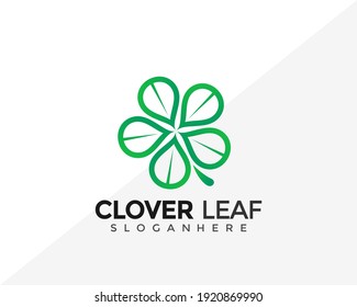 Clover Green Leaf Logo Design. Creative Idea logos designs Vector illustration template