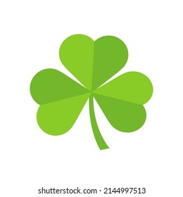 Clover green leaf on white background. celebration Irish holiday. Vector illustration
