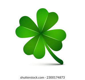 Clover green leaf vector illustration - nature symbol isolated on white background