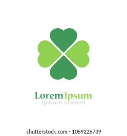 Clover green leaf vector logo illustration isolated on white background