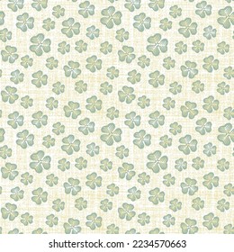Clover green and white seamless pattern. Vector illustration.Decorative graphic color seamless background pattern with flowers