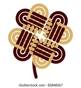 Clover - group of handshake.  Business partnership, together and helping concept, vector. Isolated on white