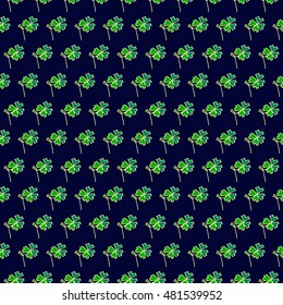 Clover hand drawn pattern vector seamless