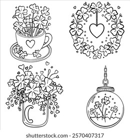 Clover and Heart Decoration Coloring Set