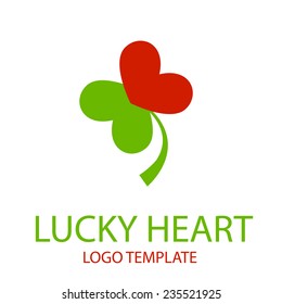 clover heart logo template