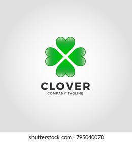 Clover Heart Logo Template
