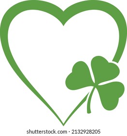 Clover heart. Shamrock icon. St Patrick's Day design.