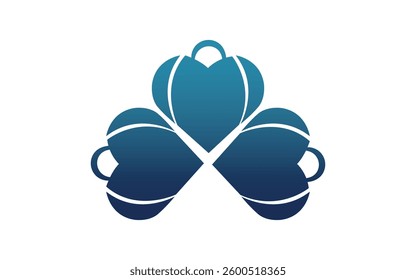 Clover Hearts - Logo Concept 3 leaf clover icon vector design template simple and clean