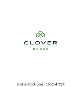 clover house home leaf three logo vector download