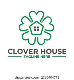 clover with house or home simple flat design