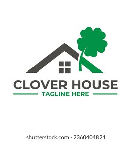 clover with house or home simple flat design