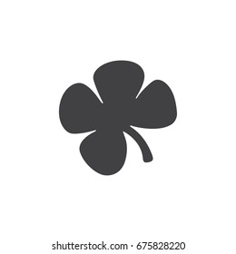 Clover icon in black on a white background. Vector illustration
