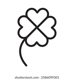 Clover icon black and white vector outline sign