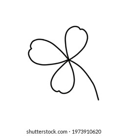 Clover icon. Drawing, isolated on white background.