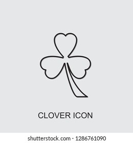 Clover icon . Editable line Clover icon from casino. Trendy Clover icon for web and mobile.
