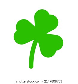 Clover Icon Flat silhouette Three Leaf Clover logo vector illustration