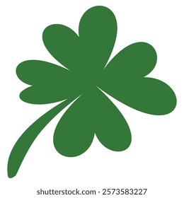 Clover icon in flat style. Four sided clover leaf logo. Green clover leaf symbol. Clover leaf motif, vector in flat style.