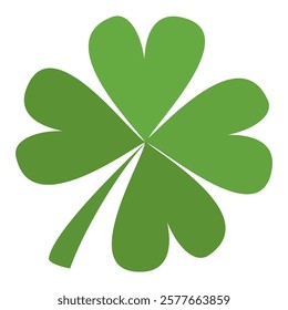 Clover icon in flat style. Four sided clover leaf logo. Green clover leaf symbol. Clover leaf motif, vector in flat style.