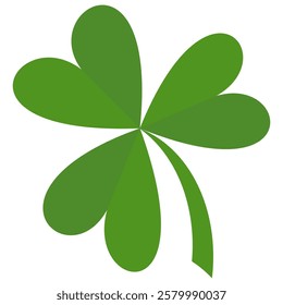 Clover icon in flat style. Four sided clover leaf logo. Green clover leaf symbol. Clover leaf motif, vector in flat style.