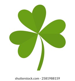 Clover icon in flat style. Four sided clover leaf logo. Green clover leaf symbol. Clover leaf motif, vector in flat style.