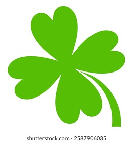 Clover icon in flat style. Four sided clover leaf logo. Green clover leaf symbol. Clover leaf motif, vector in flat style