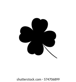 Clover icon, four leaf, flat design template, vector