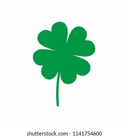 Clover icon Green shamrock. Irish symbol of luck. Vector