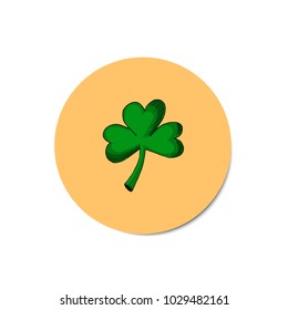 Clover icon in hand drawn style. Vector illustration. For print, web, St. Patrick's Day card design