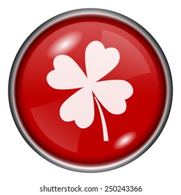 Clover icon. Internet button on white background. 