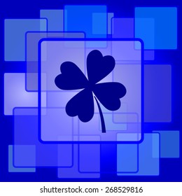 Clover icon. Internet button on abstract background. 