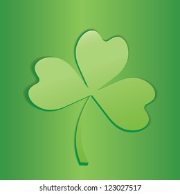 Clover icon isolated on green background.vector