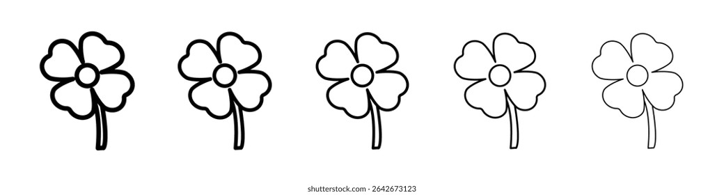 Vector aislado del icono del trébol en el sistema blanco del fondo