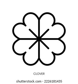 clover icon. Line Art Style Design Isolated On White Background